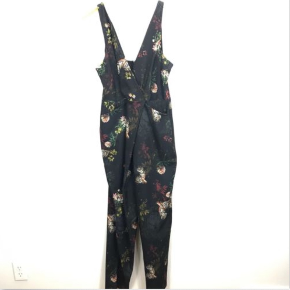 ASOS Womens Size 12 Black Romper Jumpsuit Floral